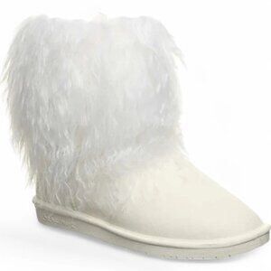 Bearpaw Boo White Shearling Wool Line Curly Lamb Fur Mongolian Sherpa Boots 7